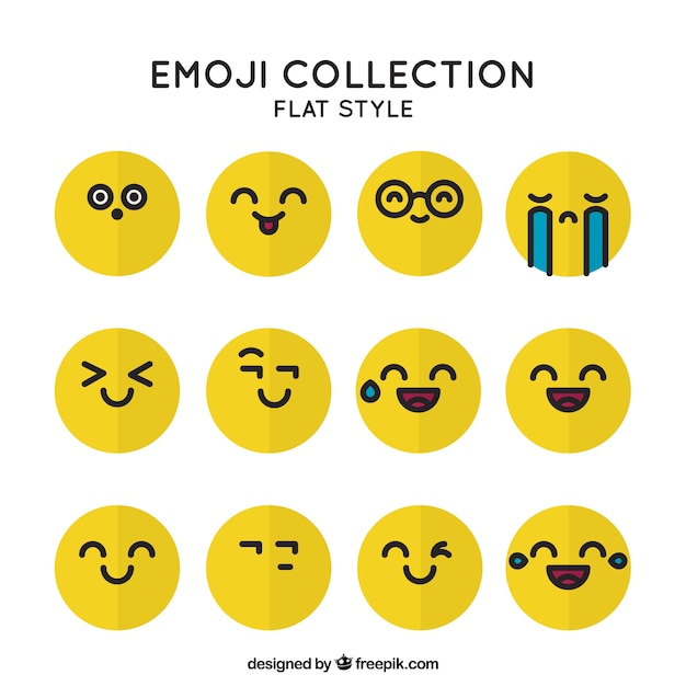 Vector gratuito selección de emoticonos minimalistas