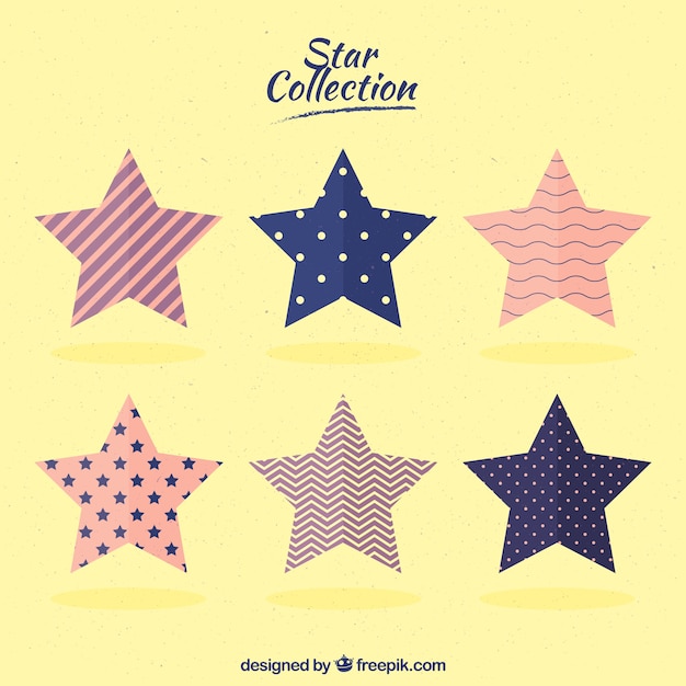 Vector gratuito selección de estrellas bonitas con diferentes diseños