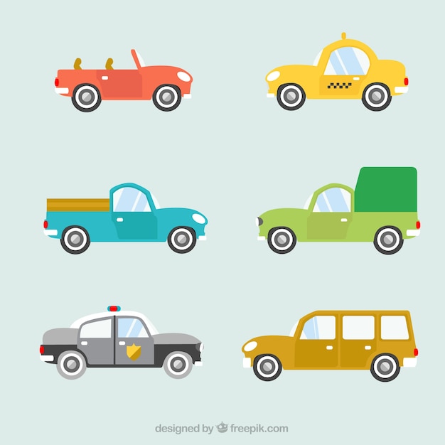 Selección fantástica de coches de colores