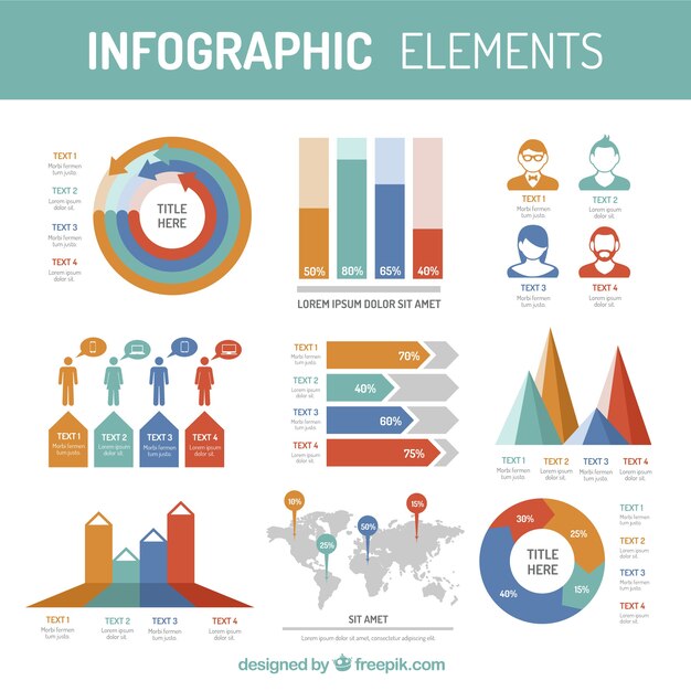 Selección de fantásticos elementos infográficos