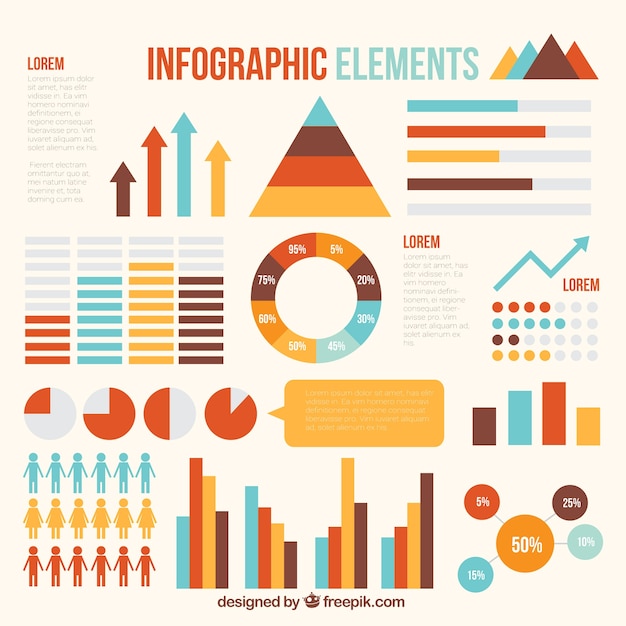 Selección de gráficos de colores para infografías