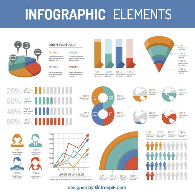 Selección de gráficos coloridos para infografías