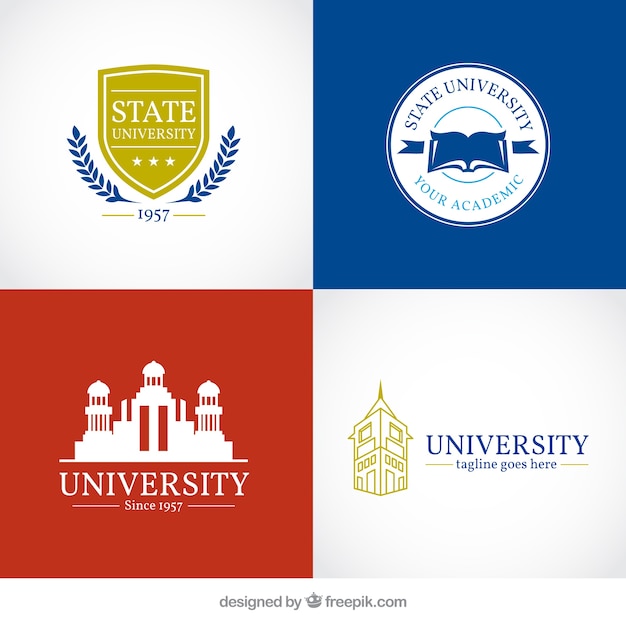 Vector gratuito selección de logos universitarios
