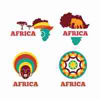 Vector gratuito selección de logotipo de mapa de áfrica