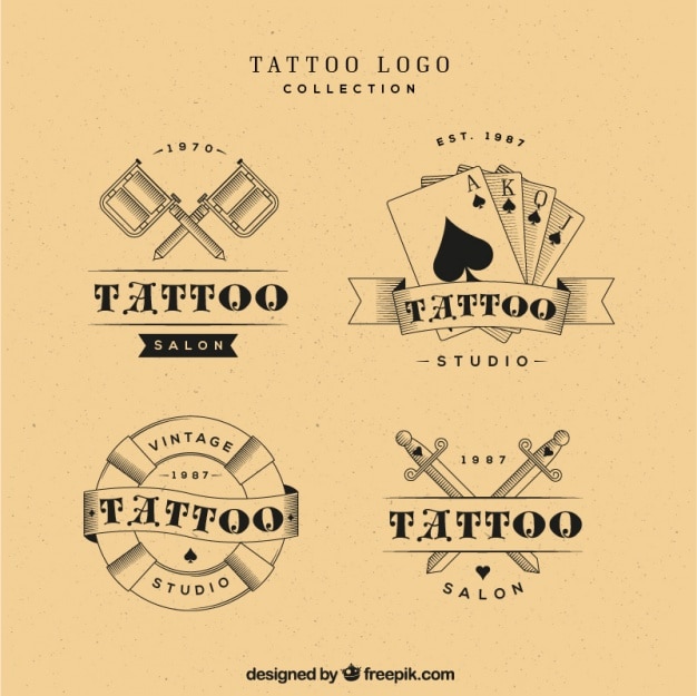 Selección de logotipos de tatuajes,  vintage