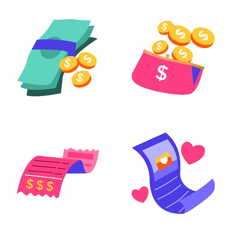 Selección de pegatinas de compras de estilo plano.