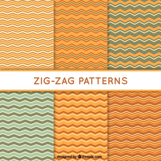 Selección de seis patrones en zigzag