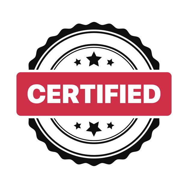 Sello Sello Certificado Rojo Negro