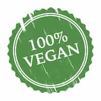 Vector gratuito sello de sello vegano grunge aspecto de goma verde