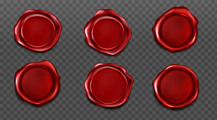 Vector gratuito sellos de cera roja para carta y sobre