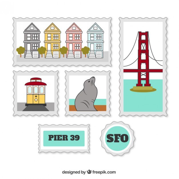 Vector gratuito sellos de san francisco