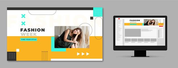 Semana de la moda de diseño plano arte del canal de youtube