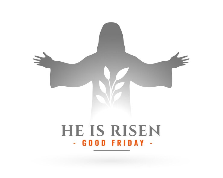 Vector gratuito semana santa, viernes santo, fondo religioso con diseño de hojas
