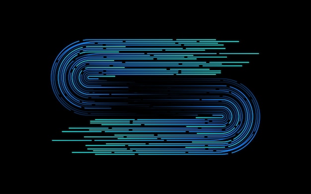 Semicírculos vectoriales Tecnología digital Líneas Ai