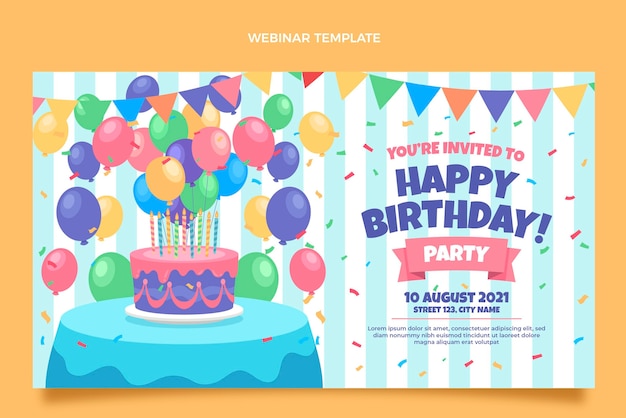 Seminario web de cumpleaños mínimo plano