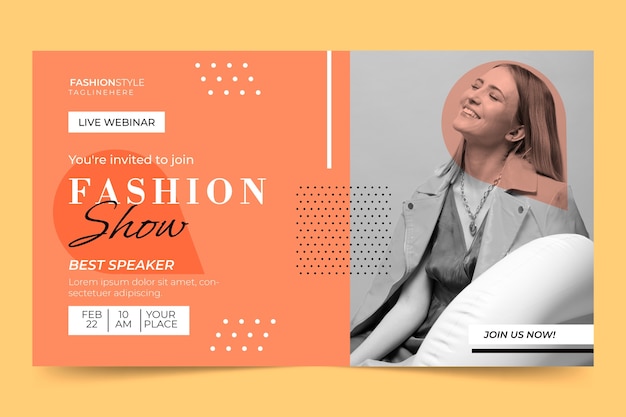 Seminario web de desfile de moda de diseño plano