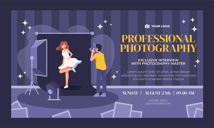 Vector gratuito seminario web de estudio de fotografía dibujado a mano