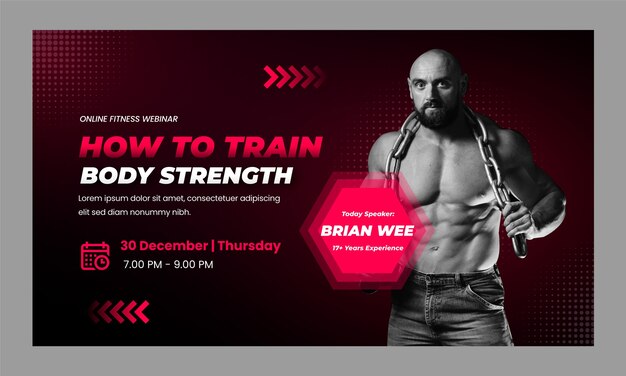 Seminario web de gimnasio degradado