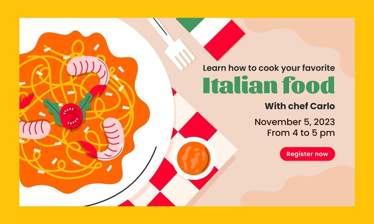 Vector gratuito seminario web de restaurante italiano dibujado a mano