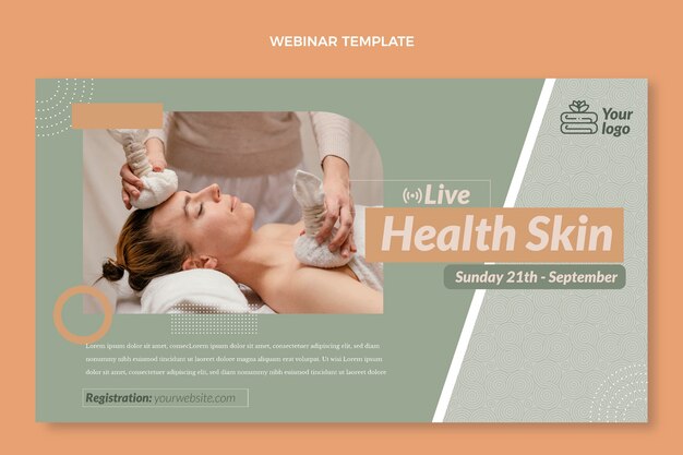 Seminario web de salud de la piel de diseño plano