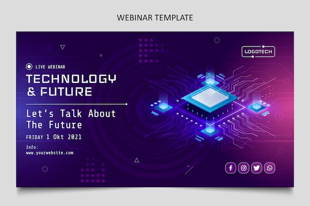 Vector gratuito seminario web sobre tecnología de textura degradada