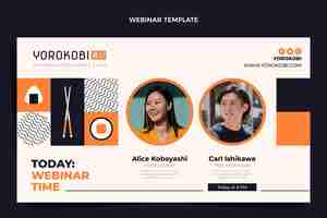Vector gratuito seminario web de sushi de diseño plano