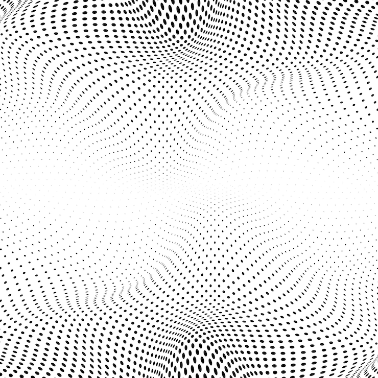 Vector gratuito semitono ondulado negro en vector de fondo blanco