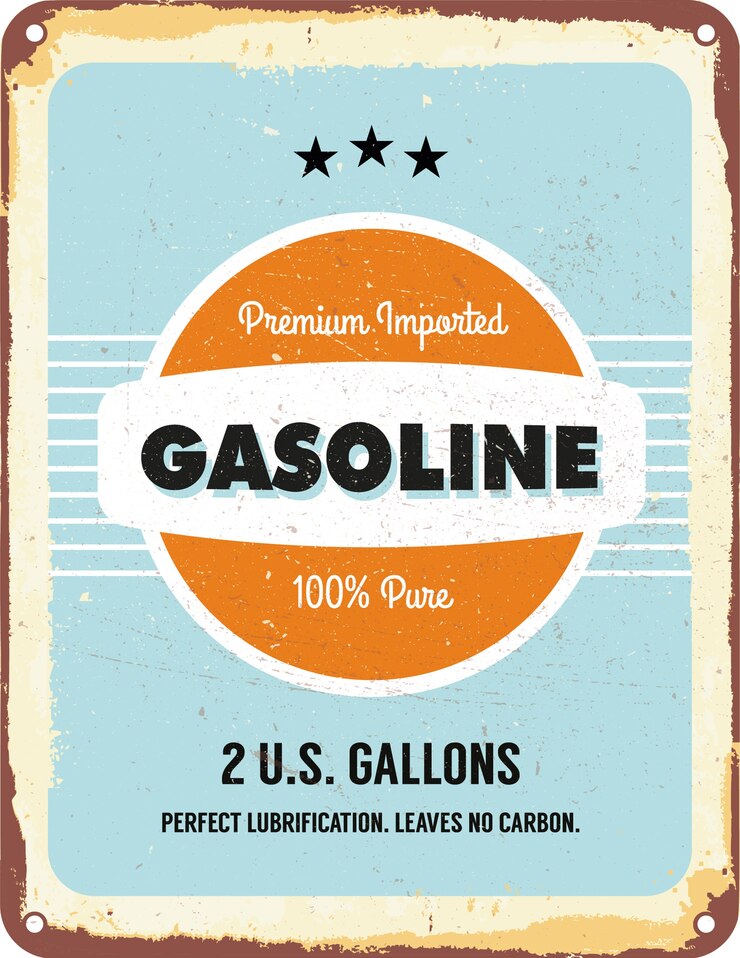 Vector gratuito señal azul de gasolinera retro