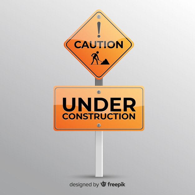 Señal en construcción plana