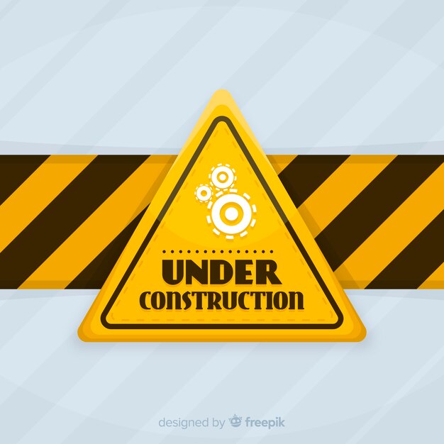 Señal en construcción plana