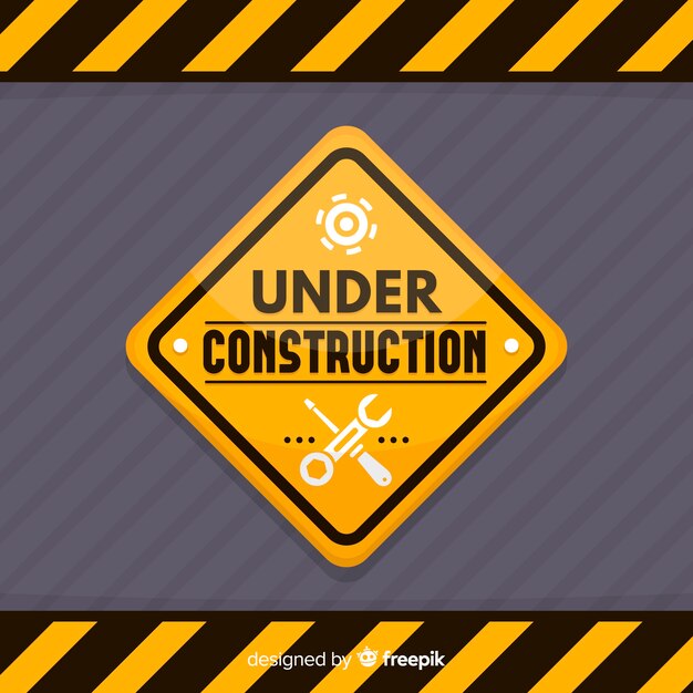 Señal en construcción plana