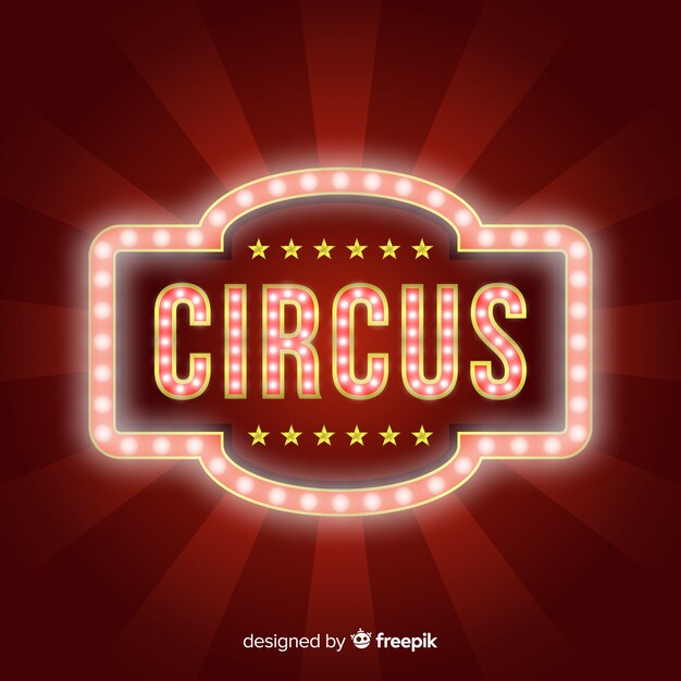 Señal luminosa de circo vintage