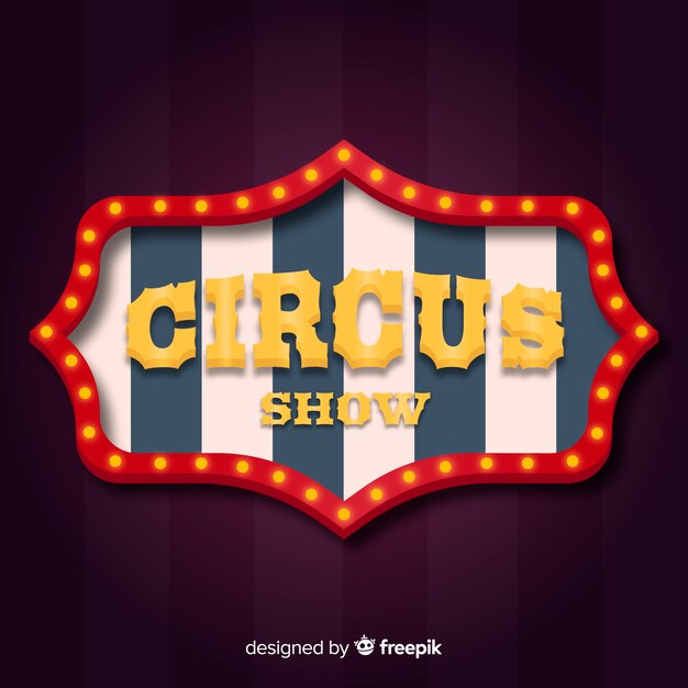 Señal luminosa vintage de circo