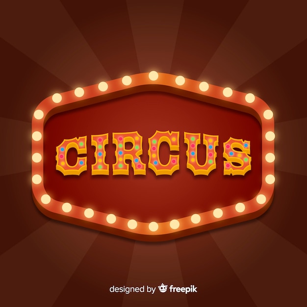 Vector gratuito señal luminosa vintage de circo