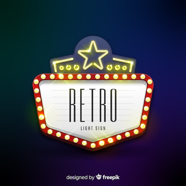 Vector gratuito señal de luz retro