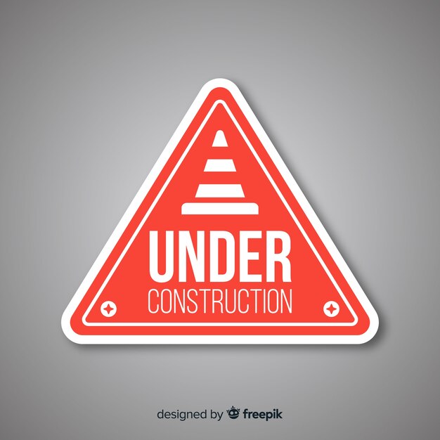 Señal plana roja en construcción