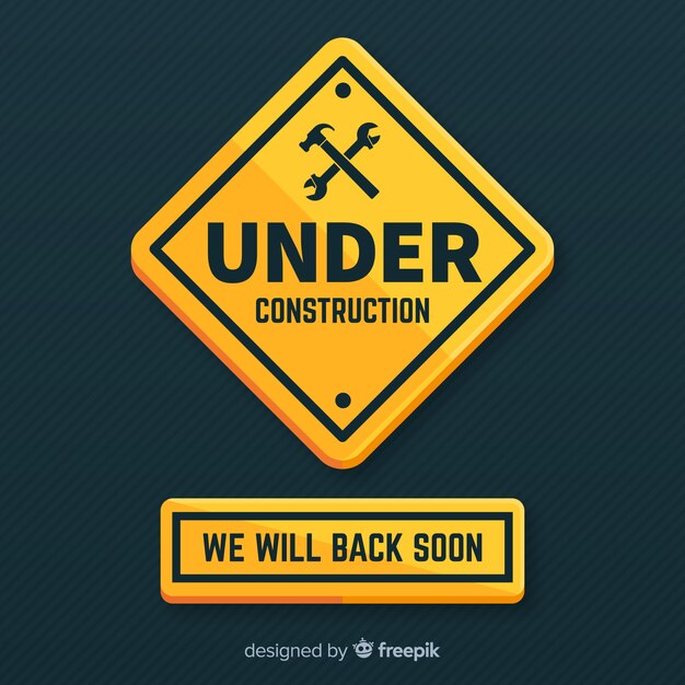 Señal realista de carretera de construcción