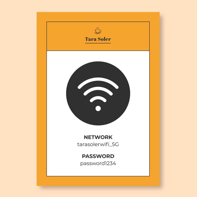 Señal wifi de cafetería minimalista
