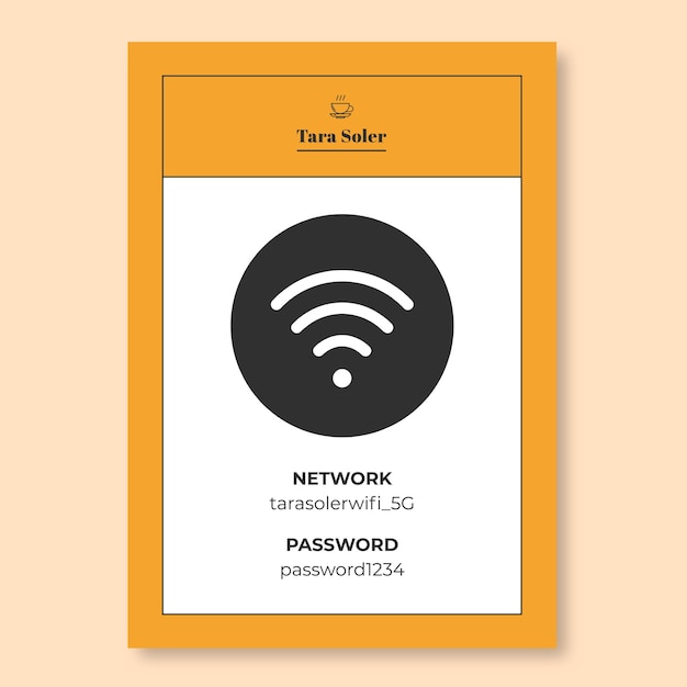 Señal wifi de cafetería minimalista