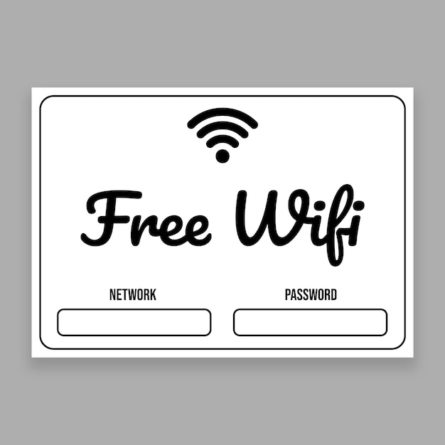 Vector gratuito señal de wifi gratis de letras simples