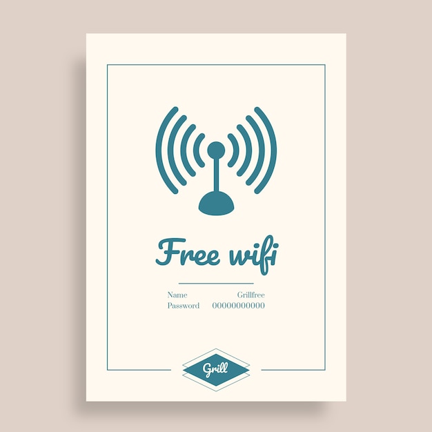 Vector gratuito señal wifi de restaurante vintage de mediados de siglo