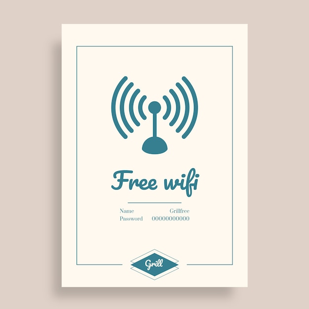 Señal wifi de restaurante vintage de mediados de siglo