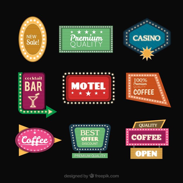 Señales de banner Retro