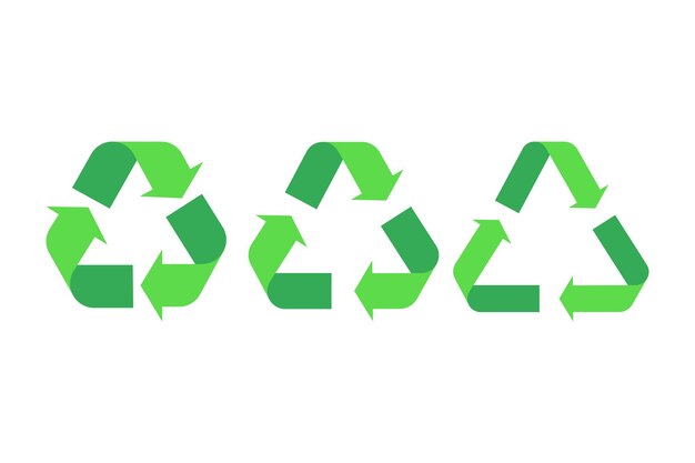 Señales de reciclaje ajustadas de grueso a delgado