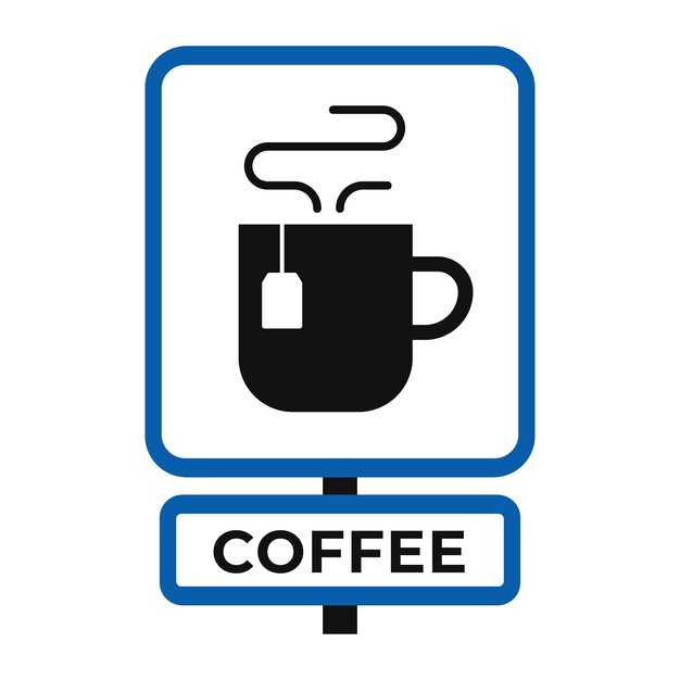 Señalización de café de diseño plano