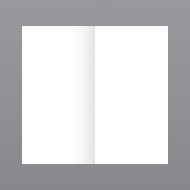 Sencilla revista abierta, mockup con fondo gris