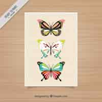 Vector gratuito sencilla tarjeta de mariposas en estilo abstracto