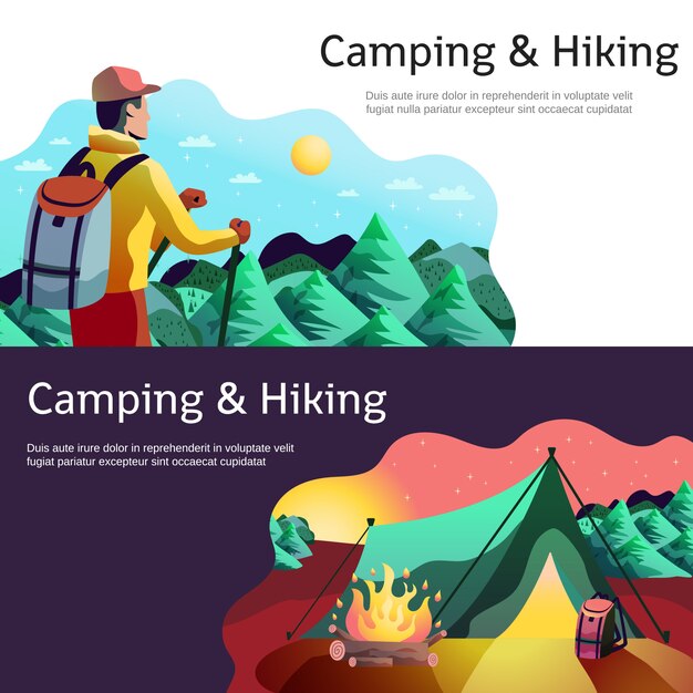 Senderismo Camping Banners horizontales