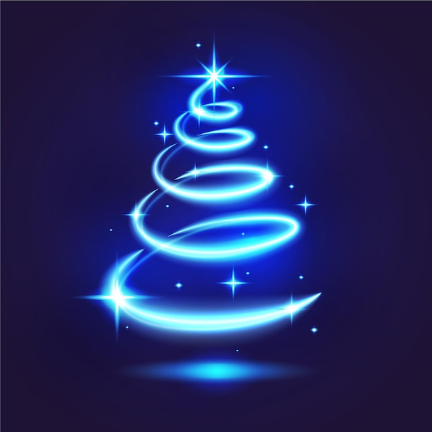 Vector gratuito sendero de luz árbol de navidad