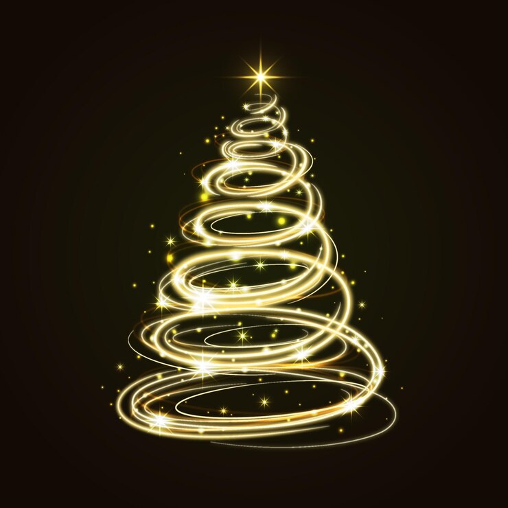 Vector gratuito sendero de luz árbol de navidad
